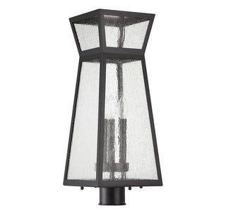 Millford Three Light Outdoor Post Lantern in Matte Black