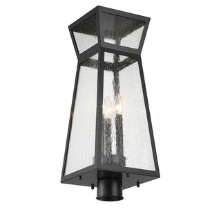 Millford Three Light Outdoor Post Lantern in Matte Black