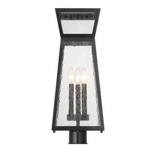 Millford Three Light Outdoor Post Lantern in Matte Black