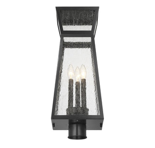 Millford Three Light Outdoor Post Lantern in Matte Black