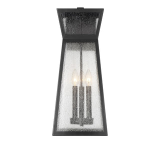 Millford Three Light Outdoor Wall Lantern in Matte Black