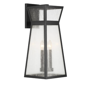 Millford Three Light Outdoor Wall Lantern in Matte Black