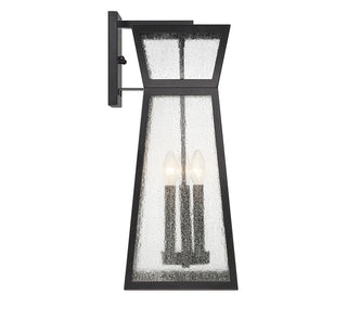 Millford Three Light Outdoor Wall Lantern in Matte Black