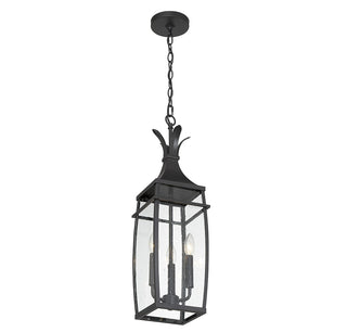 Montpelier Three Light Outdoor Hanging Lantern in Matte Black