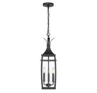 Montpelier Three Light Outdoor Hanging Lantern in Matte Black