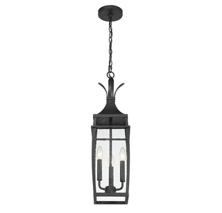 Montpelier Three Light Outdoor Hanging Lantern in Matte Black