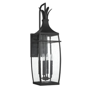 Montpelier Four Light Outdoor Wall Lantern in Matte Black