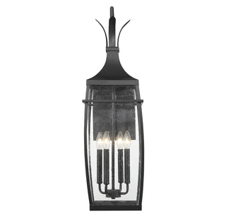 Montpelier Four Light Outdoor Wall Lantern in Matte Black