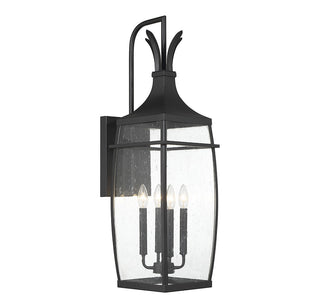 Montpelier Four Light Outdoor Wall Lantern in Matte Black