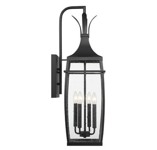 Montpelier Four Light Outdoor Wall Lantern in Matte Black