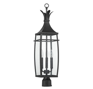 Montpelier Three Light Outdoor Post Lantern in Matte Black
