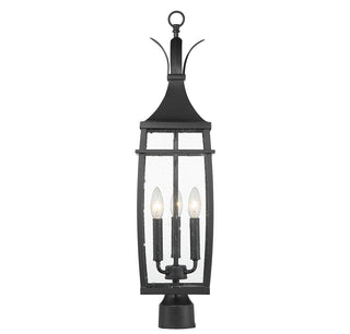 Montpelier Three Light Outdoor Post Lantern in Matte Black