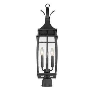 Montpelier Three Light Outdoor Post Lantern in Matte Black