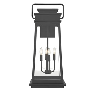 Boone Four Light Outdoor Wall Lantern in Matte Black