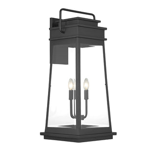 Boone Four Light Outdoor Wall Lantern in Matte Black