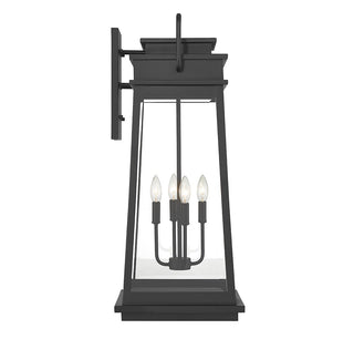 Boone Four Light Outdoor Wall Lantern in Matte Black