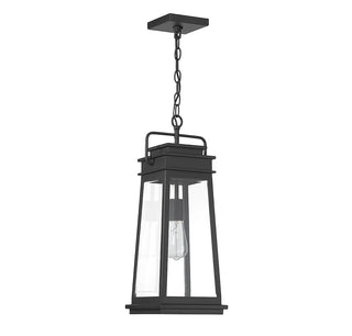 Boone One Light Outdoor Hanging Lantern in Matte Black