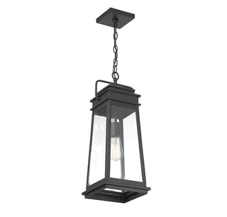 Boone One Light Outdoor Hanging Lantern in Matte Black