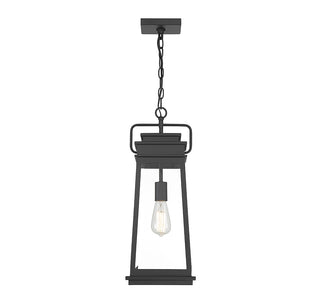 Boone One Light Outdoor Hanging Lantern in Matte Black