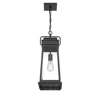 Boone One Light Outdoor Hanging Lantern in Matte Black