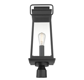 Boone One Light Outdoor Post Lantern in Matte Black