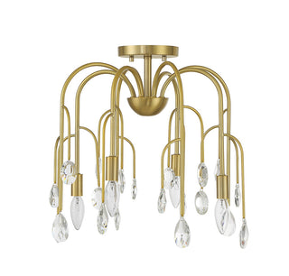 Anholt Four Light Convertible Semi-Flush or Pendant in Noble Brass