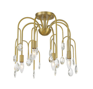 Anholt Four Light Convertible Semi-Flush or Pendant in Noble Brass