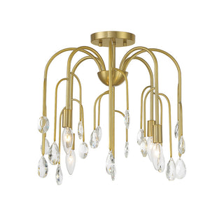 Anholt Four Light Convertible Semi-Flush or Pendant in Noble Brass