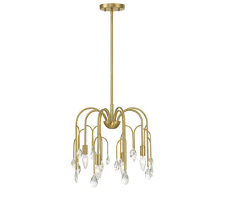Anholt Four Light Convertible Semi-Flush or Pendant in Noble Brass