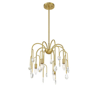 Anholt Four Light Convertible Semi-Flush or Pendant in Noble Brass