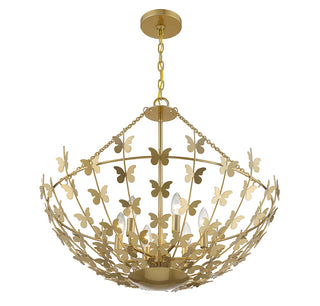 Birch Six Light Pendant in Burnished Brass