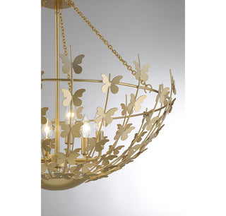 Birch Six Light Pendant in Burnished Brass