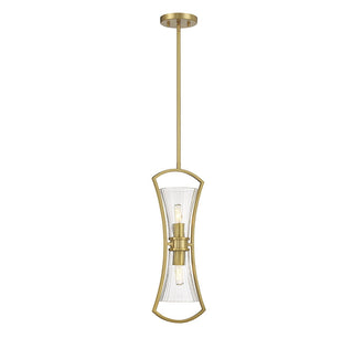 Bennington Two Light Pendant in Warm Brass