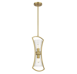 Bennington Two Light Pendant in Warm Brass