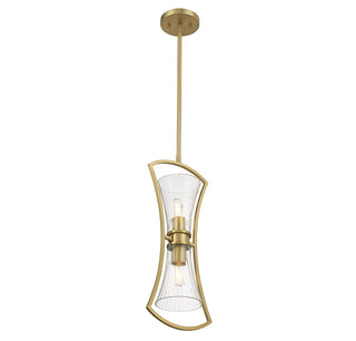 Bennington Two Light Pendant in Warm Brass