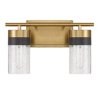 Brickell Two Light Bathroom Vanity in Warm Brass