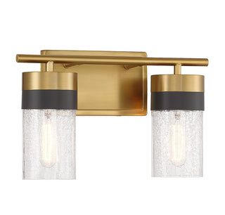 Brickell Two Light Bathroom Vanity in Warm Brass