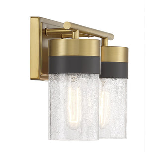 Brickell Two Light Bathroom Vanity in Warm Brass