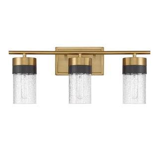 Brickell Three Light Bathroom Vanity in Warm Brass
