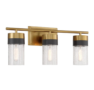 Brickell Three Light Bathroom Vanity in Warm Brass