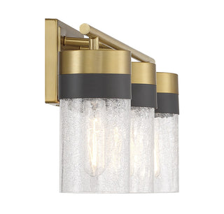 Brickell Three Light Bathroom Vanity in Warm Brass