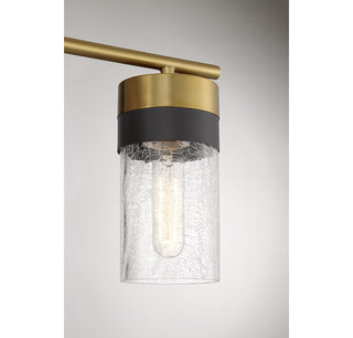 Brickell Three Light Bathroom Vanity in Warm Brass