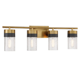 Brickell Four Light Bathroom Vanity in Warm Brass