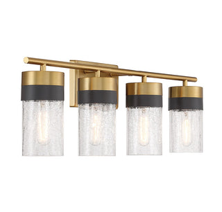 Brickell Four Light Bathroom Vanity in Warm Brass