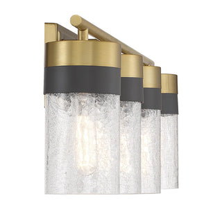Brickell Four Light Bathroom Vanity in Warm Brass