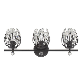 Moreno Three Light Bathroom Vanity in Matte Black