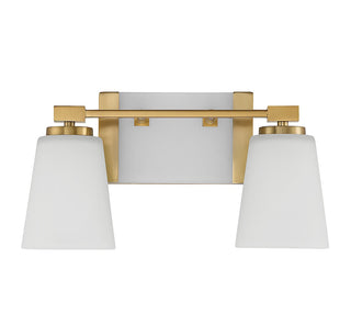 Darby Two Light Bathroom Vanity in Warm Brass