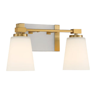 Darby Two Light Bathroom Vanity in Warm Brass
