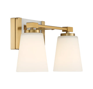 Darby Two Light Bathroom Vanity in Warm Brass