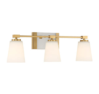 Darby Three Light Bathroom Vanity in Warm Brass